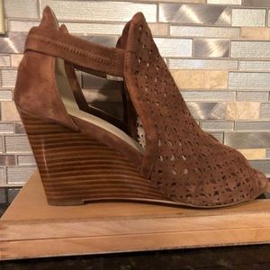 Cole Haan Brown Suede  Cutout Wedges size 8.5B